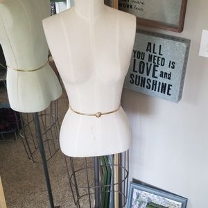 Vintage Gold Thin Stretch Belt w/ Lionhead Closure